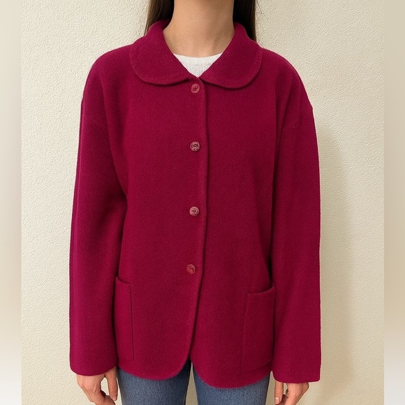 Elegant Berry Button-Up Women's Jacket - Picture 1 of 7
